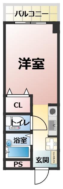 酒造ビル(1K/2階)の間取り写真