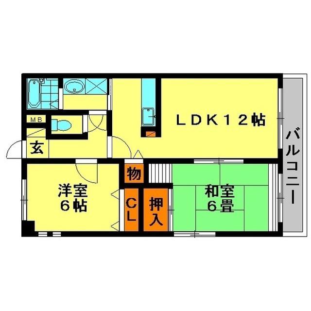 シティキャッスル(2LDK/3階)の間取り写真