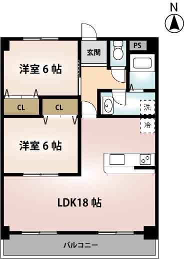 シェトワ・エムワイ(2LDK/3階)の間取り写真