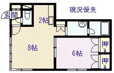 ム-ンパレスI(1LDK/2階)の間取り写真