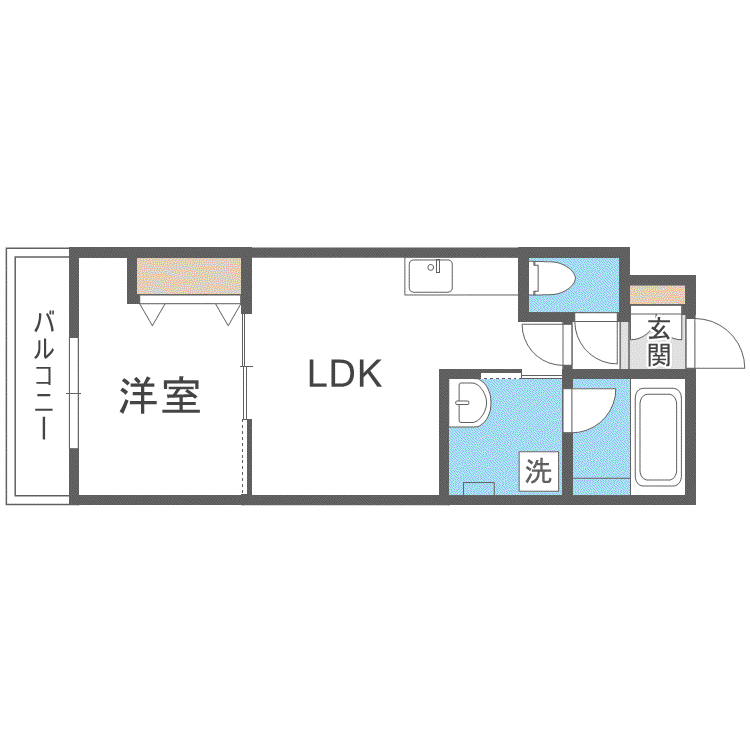 MONACO(1LDK/1階)の間取り写真