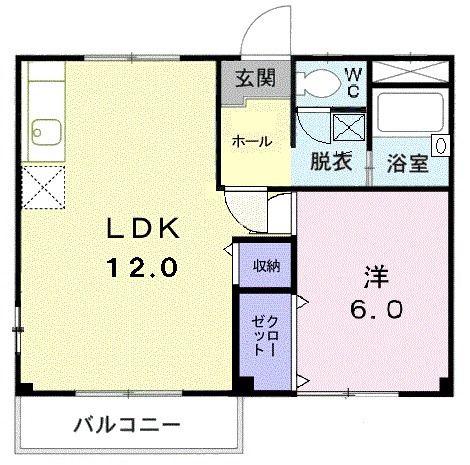 ハイムたかはし(1LDK/2階)の間取り写真