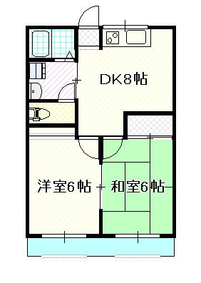 RED HOMEST B(2DK/2階)の間取り写真