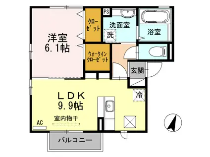 サンボナール 101(1LDK/1階)の間取り写真