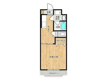 AIMER泉(1DK/3階)の間取り写真