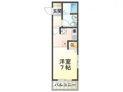 セオコート垂水駅前(1K/3階)の間取り写真
