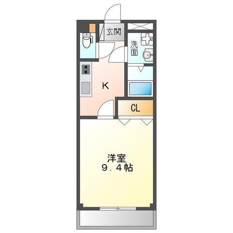 メゾンアムールII(1K/2階)の間取り写真