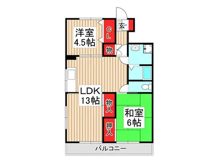 リエス成増(2LDK/2階)の間取り写真