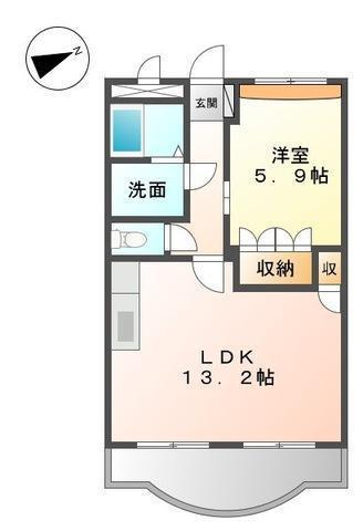 メゾン・グロワール(1LDK/2階)の間取り写真