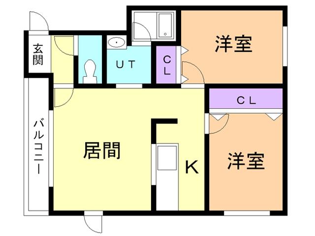 グランドハイムぽちたま21(2LDK/2階)の間取り写真