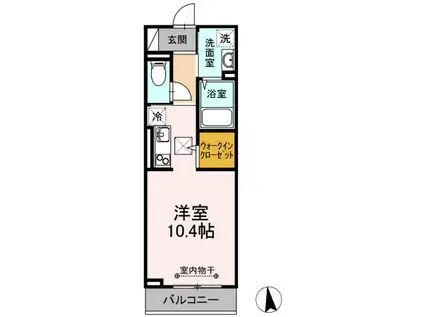 プランドールヒルズ(ワンルーム/1階)の間取り写真