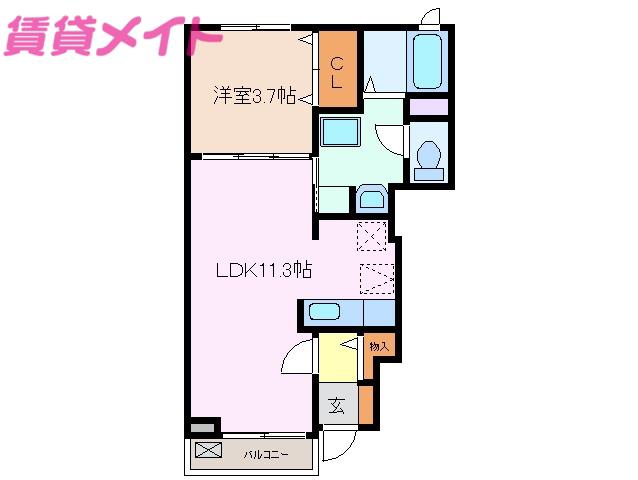 グローヴ・III(1LDK/1階)の間取り写真