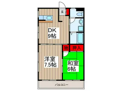 3セピアII(2DK/2階)の間取り写真