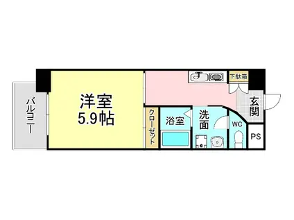CASA・FLEUR(1K/2階)の間取り写真