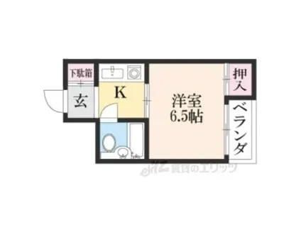 松儀ハイツ(ワンルーム/2階)の間取り写真