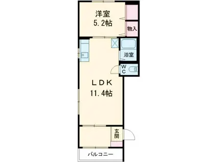 シャーメゾン上町(1LDK/1階)の間取り写真