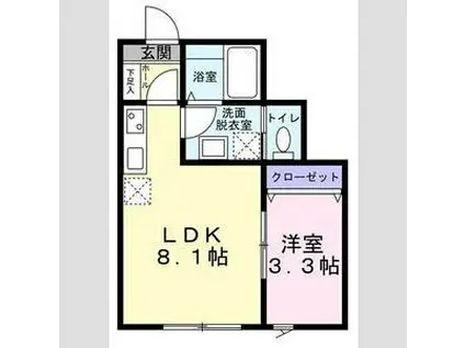 ラフィーノ西塩竃(1LDK/1階)の間取り写真