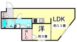フラワーガーデンコウベ(1LDK/1階)の間取り写真