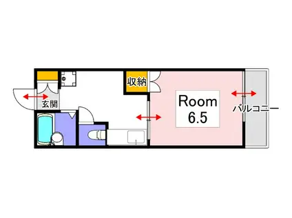 ロイヤルエミー(1K/1階)の間取り写真