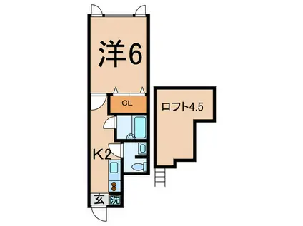 WING FURUYA(1K/2階)の間取り写真