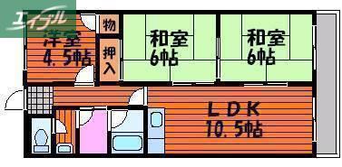 ローレルコート福島(3LDK/2階)の間取り写真