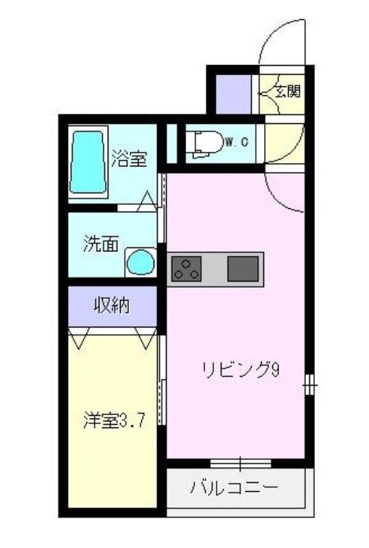 ドルチェ・ヴィータ伊万里C(1LDK/1階)の間取り写真