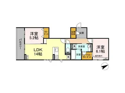 DS LIEN C(2LDK/3階)の間取り写真