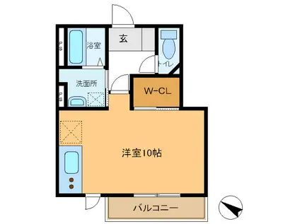 フェリーチェ・グーフォ(ワンルーム/1階)の間取り写真