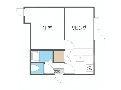 MMハイムII(1DK/1階)の間取り写真