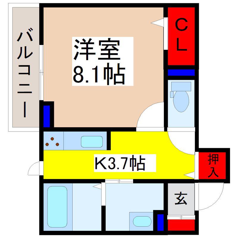 SOARIS(1K/3階)の間取り写真