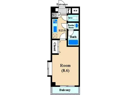 ドミール・トモ(1K/1階)の間取り写真