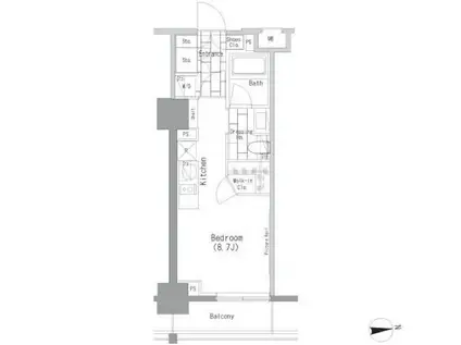 ザパークハビオ上野レジデンス(ワンルーム/2階)の間取り写真