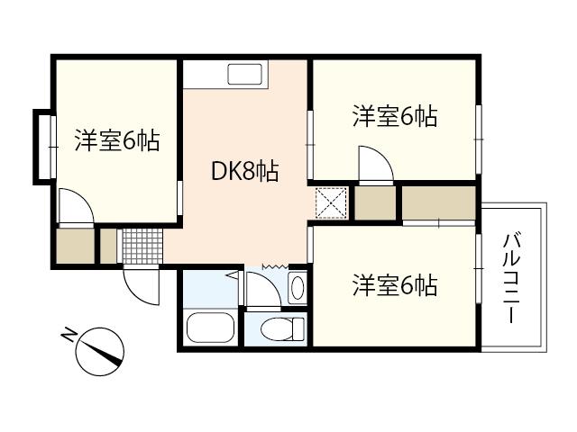松田マンション(3DK/2階)の間取り写真