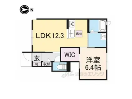 PINEROOTS良福寺(1LDK/1階)の間取り写真