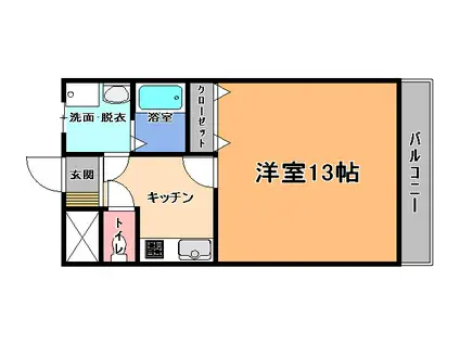 メゾンドベル8(1K/4階)の間取り写真