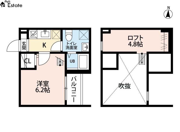 ワルキューレ(1SK/2階)の間取り写真