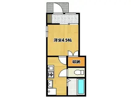 フルーヴ雑司が谷(1K/1階)の間取り写真