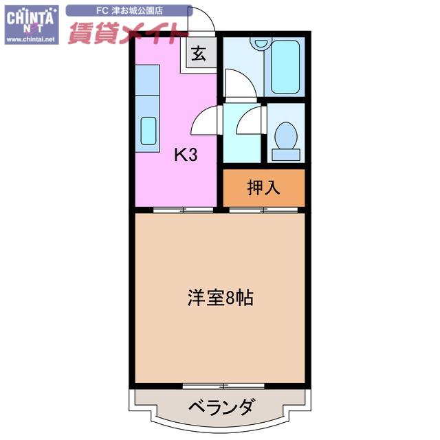 レジデンスタイコー(1K/4階)の間取り写真