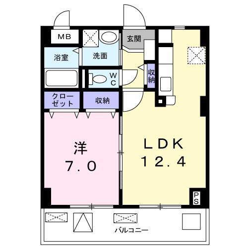 FIORE 水無瀬(1LDK/2階)の間取り写真