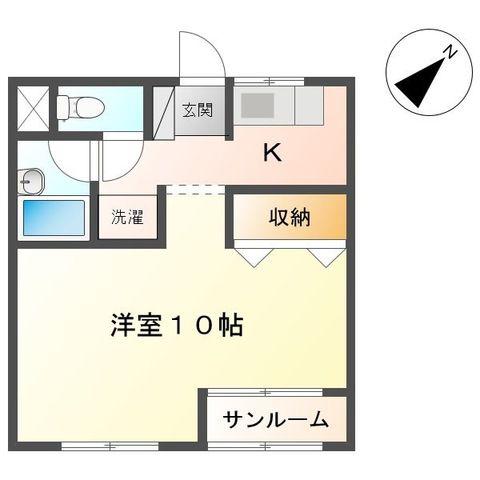 メゾン・ひまわり(1K/2階)の間取り写真
