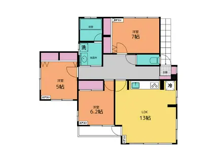 太田アパート(3LDK/2階)の間取り写真