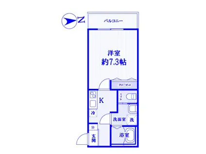 グレイス東町(1K/2階)の間取り写真
