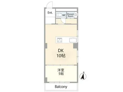 関興グリーンハイツ(1DK/3階)の間取り写真