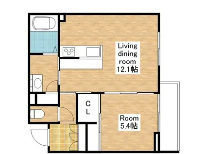 リラフォート(1LDK/2階)の間取り写真