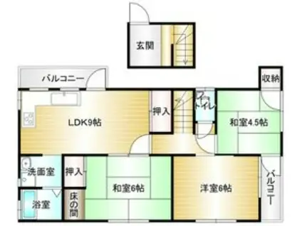 Tハウス禅昌寺(3LDK/2階)の間取り写真