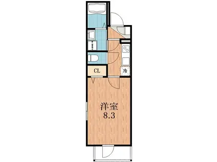F NORMALIS SEAM(1K/1階)の間取り写真