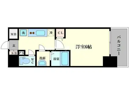 グランパシフィック長橋(1K/5階)の間取り写真