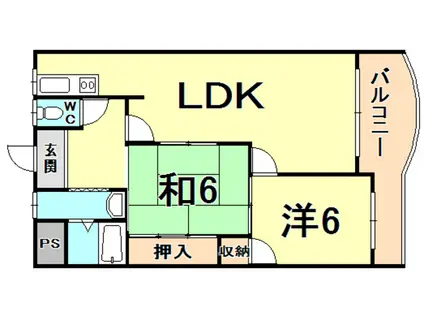 ベル・カンポ甲子園(2LDK/1階)の間取り写真