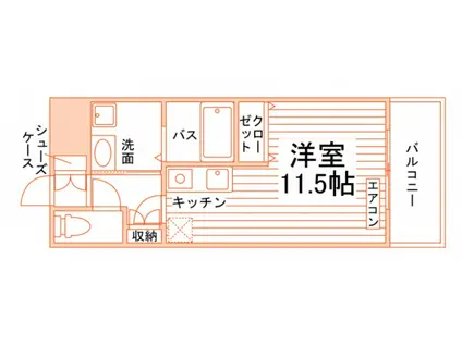 ニューリバー九大学研都市駅前(ワンルーム/8階)の間取り写真