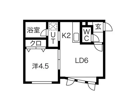 アミカル元町(1LDK/2階)の間取り写真
